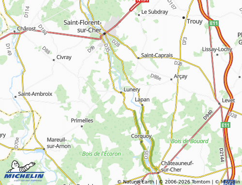 Carte MICHELIN Lunery - ViaMichelin