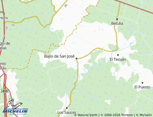 Mappa MICHELIN Bajío de San José - ViaMichelin