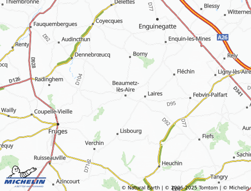 MICHELIN-Landkarte Beaumetz-lès-Aire - ViaMichelin