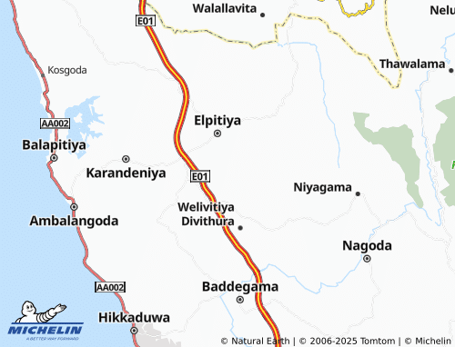 MICHELIN Mahawela Abhayapura map - ViaMichelin