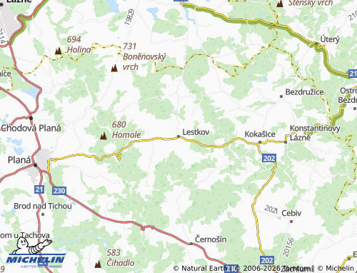 Kaart MICHELIN Lestkov - ViaMichelin