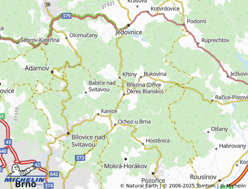 MICHELIN Březina (Dříve Okres Blansko) map - ViaMichelin