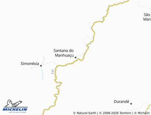 Mapa MICHELIN Santana do Manhuaçu - ViaMichelin