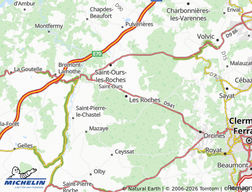 Carte MICHELIN Les Roches - ViaMichelin