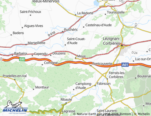 Mappa MICHELIN Moux - ViaMichelin