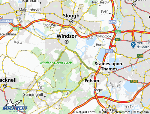 Mappa MICHELIN Old Windsor - ViaMichelin