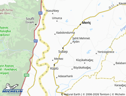Mappa MICHELIN Subaşı - ViaMichelin