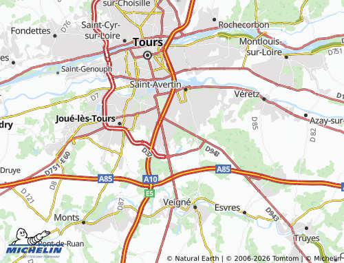 MICHELIN Chambray-lès-Tours map - ViaMichelin