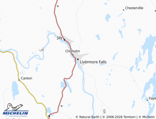 Carte MICHELIN Livermore Falls - ViaMichelin