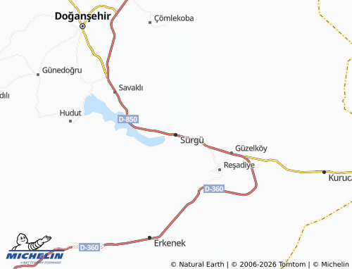 MICHELIN Sürgü map - ViaMichelin