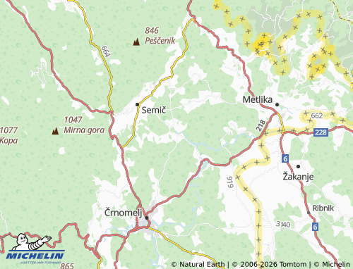 Mapa MICHELIN Stranska vas pri Semiču - ViaMichelin