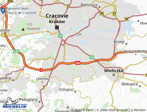 MICHELIN Podgórze Duchackie map - ViaMichelin