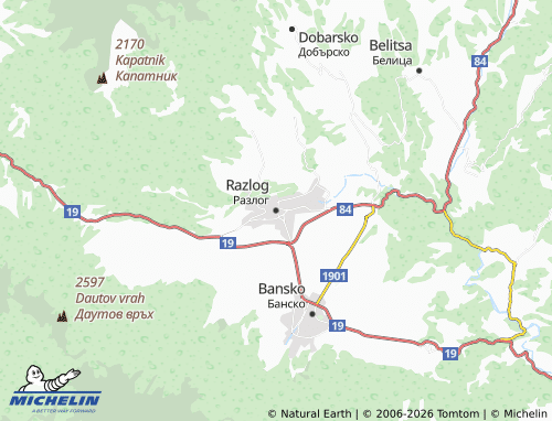 Mappa MICHELIN Razlog - ViaMichelin