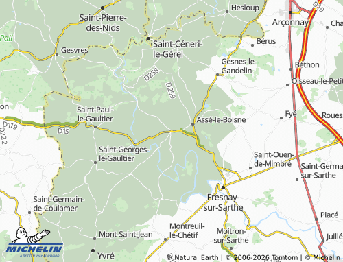 Carte MICHELIN Sougé-le-Ganelon - ViaMichelin