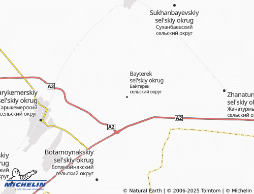 MICHELIN Bayterek sel'skiy okrug map - ViaMichelin