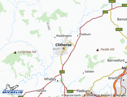 Carte MICHELIN Clitheroe - ViaMichelin