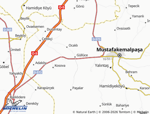MICHELIN Güllüce map - ViaMichelin