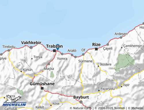 Mapa MICHELIN Araklı - ViaMichelin
