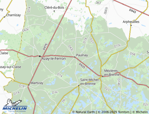 MICHELIN Paulnay map - ViaMichelin