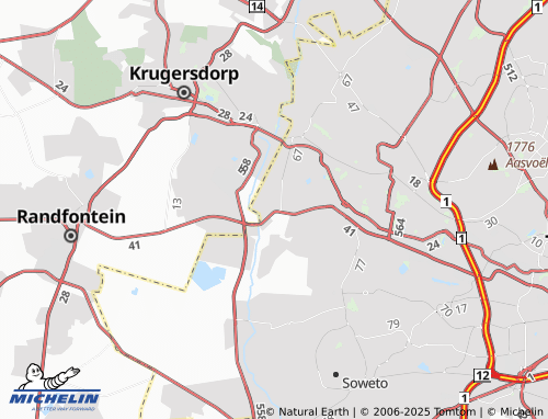 MICHELIN Witpoortjie Extension 19 map - ViaMichelin