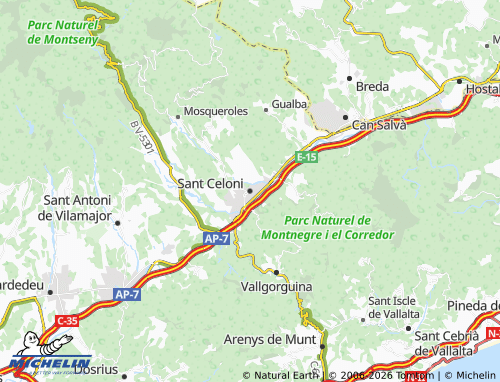 MICHELIN-Landkarte Sant Celoni - ViaMichelin