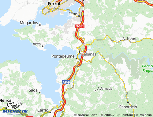 MICHELIN-Landkarte Pontedeume - ViaMichelin