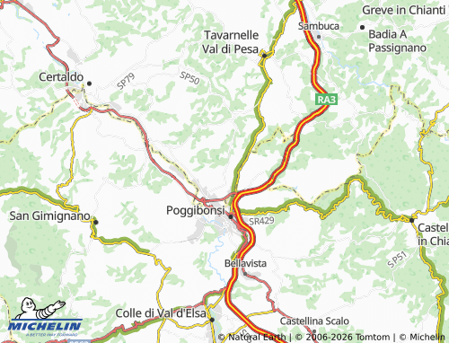MICHELIN Linari map - ViaMichelin
