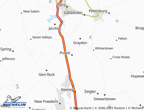 MICHELIN Potosi map - ViaMichelin