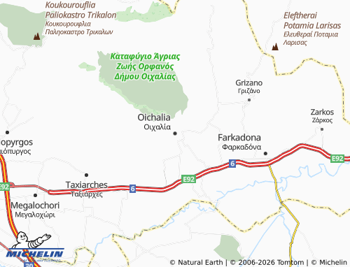 MICHELIN Oichalia map - ViaMichelin