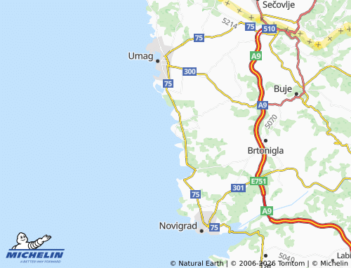MICHELIN-Landkarte Lovrečica - ViaMichelin