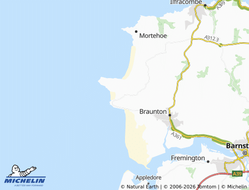 Carte MICHELIN Croyde - ViaMichelin