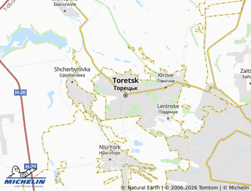 Mappa MICHELIN Toretsk - ViaMichelin