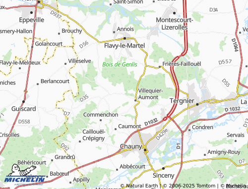 Carte MICHELIN Guyencourt - ViaMichelin