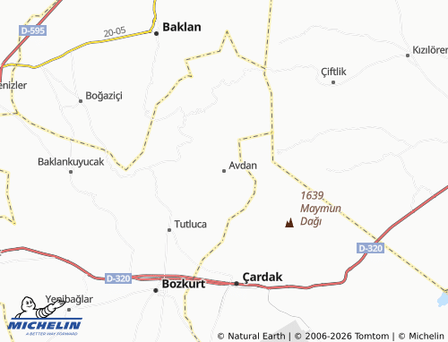 MICHELIN Avdan map - ViaMichelin