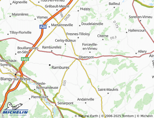 MICHELIN Oisemont map - ViaMichelin