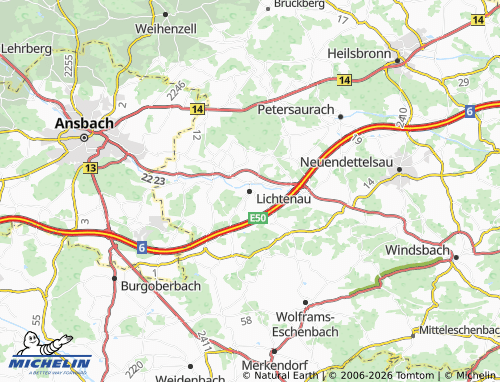 Mapa MICHELIN Lichtenau - ViaMichelin
