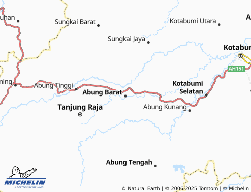 MICHELIN Abung Barat map - ViaMichelin
