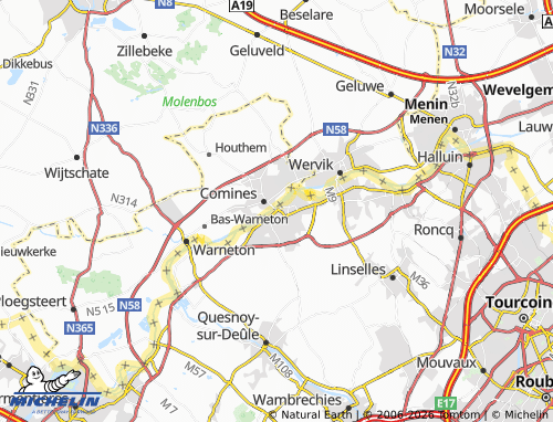 Mappa MICHELIN Comines - ViaMichelin