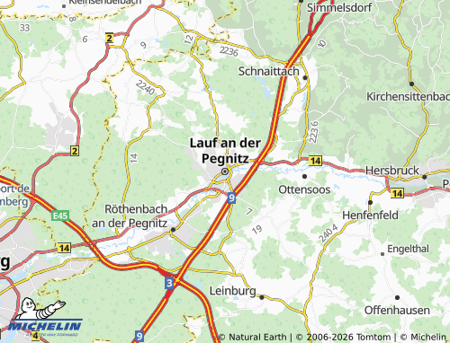 MICHELIN-Landkarte Lauf an der Pegnitz - ViaMichelin