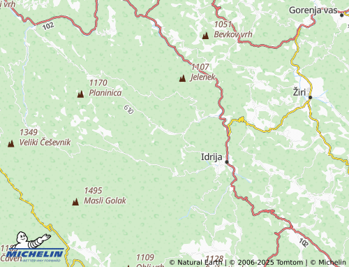 MICHELIN Srednja Kanomlja map - ViaMichelin
