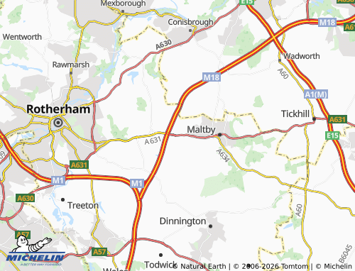 Carte MICHELIN Hellaby - ViaMichelin