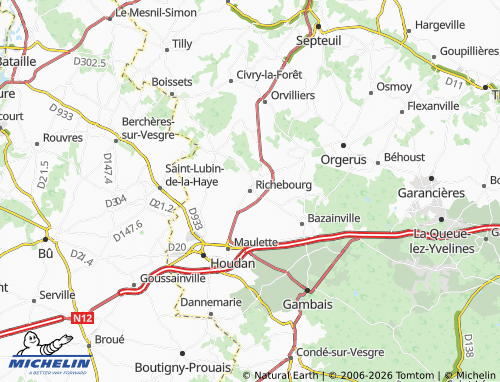 MICHELIN Richebourg map - ViaMichelin