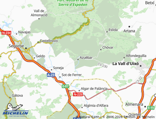 Mappa MICHELIN Azuébar - ViaMichelin
