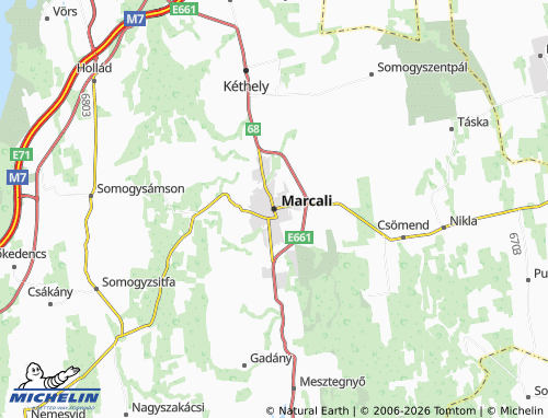 MICHELIN-Landkarte Marcali - ViaMichelin