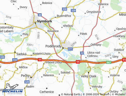 Mappa MICHELIN Poděbrady - ViaMichelin