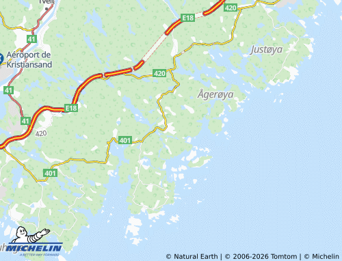 Mapa MICHELIN Høvåg - ViaMichelin