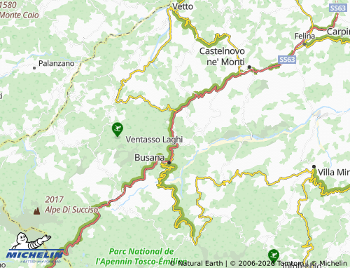 MICHELIN-Landkarte Cervarezza - ViaMichelin