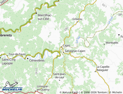 Mapa MICHELIN Cajarc - ViaMichelin