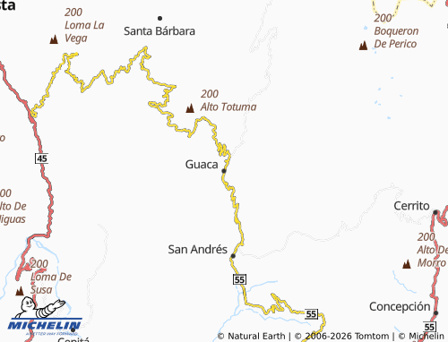 MICHELIN Guaca map - ViaMichelin