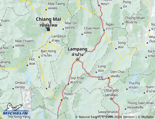 MICHELIN Lampang Province map - ViaMichelin
